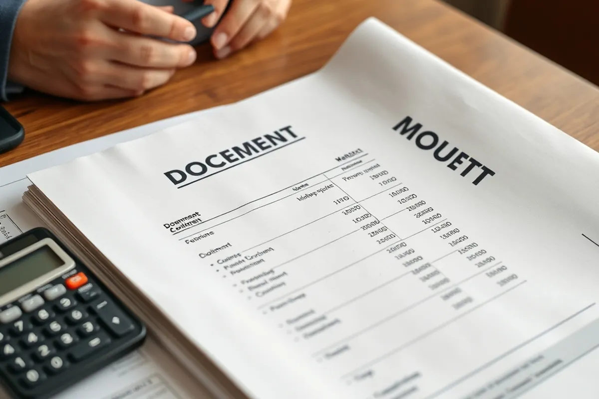 thick budget document open on a table with a calculator and pen