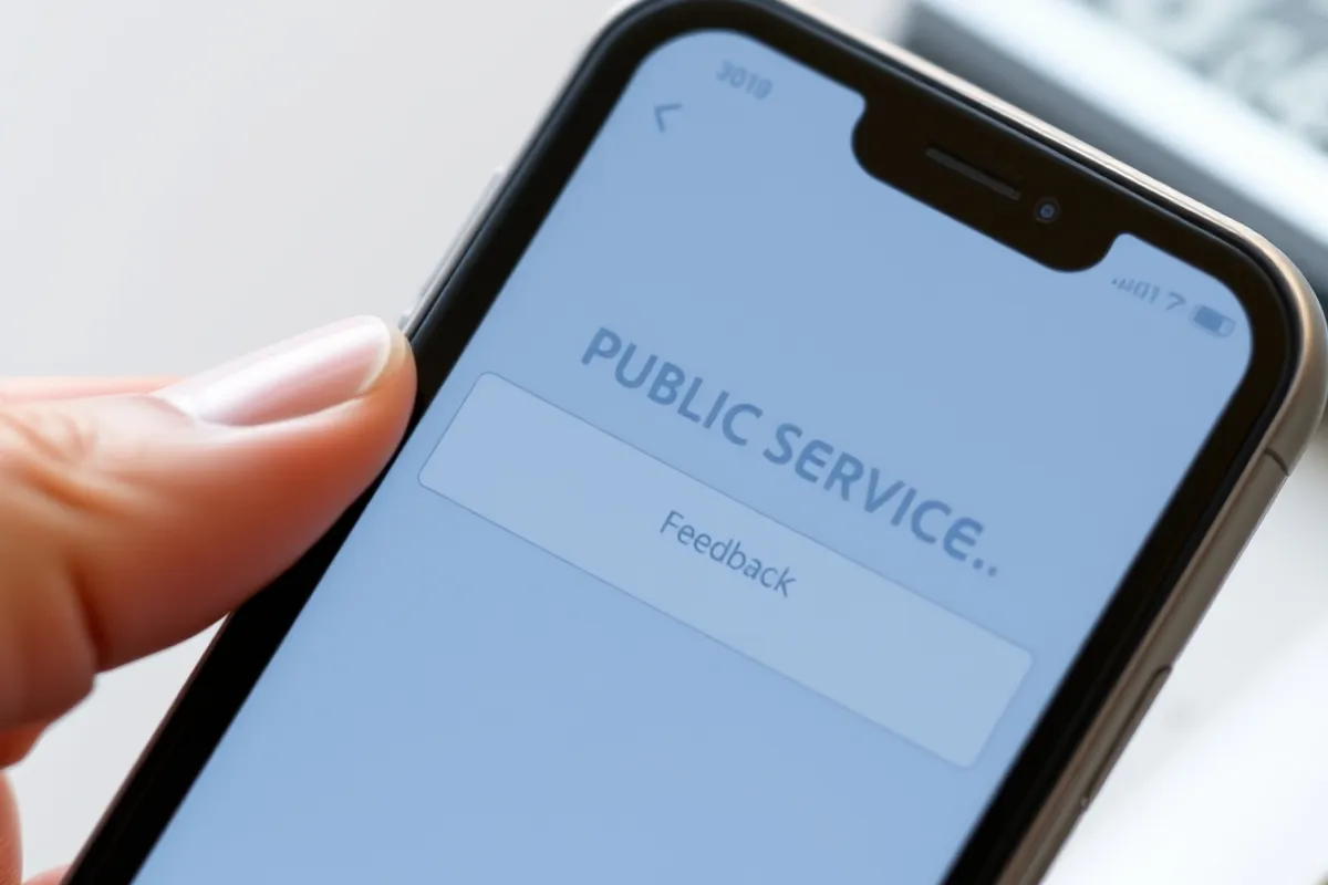 smartphone screen showing a public service feedback form